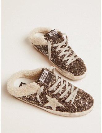 Super-Star sabot Donna con glitter e interno shearling