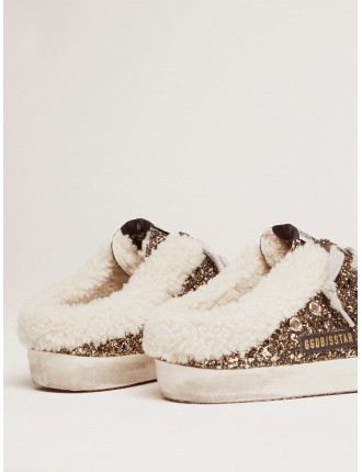 Super-Star sabot Donna con glitter e interno shearling