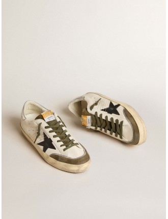 Super-Star Uomo LTD in nappa con stella in pelle nera e talloncino argento