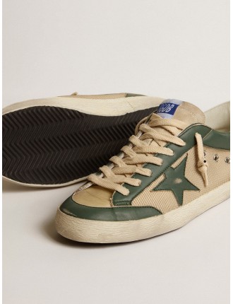 Super-Star Uomo LTD in rete panna e nappa verde con stella in nappa