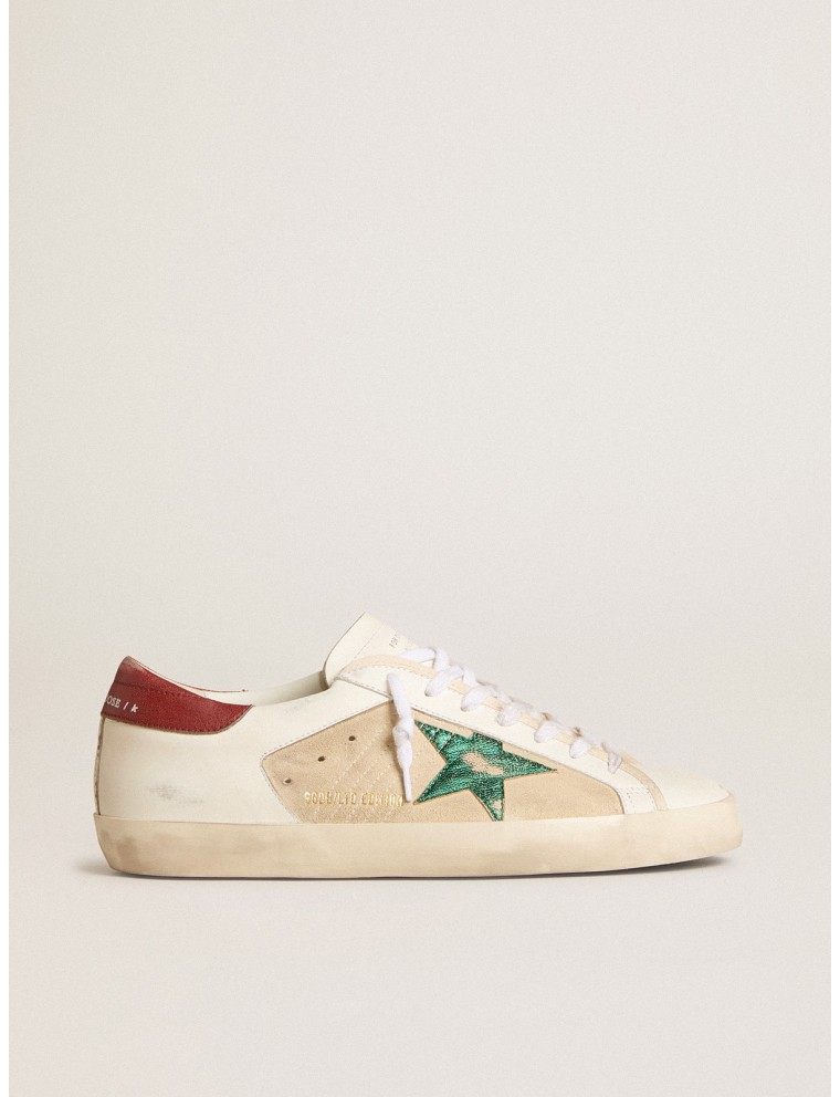 Super-Star Uomo LTD in suede con stella laminata verde e talloncino rosso