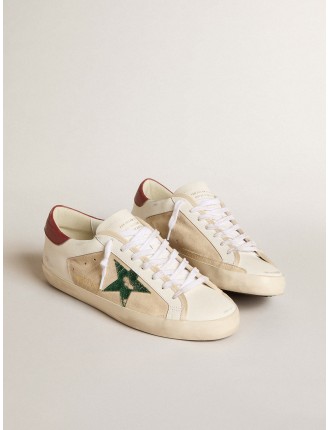 Super-Star Uomo LTD in suede con stella laminata verde e talloncino rosso