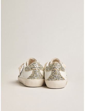 Super-Star Young in pelle con stella e talloncino glitter