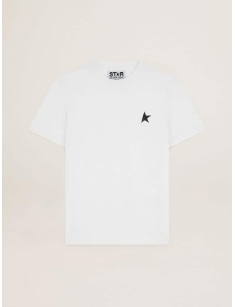 T-shirt bianca Collezione Star con stella nera sul davanti