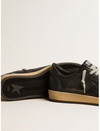 Ball Star Uomo in nappa nera con stella in suede e talloncino in nappa