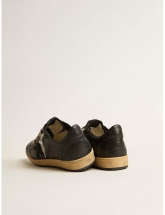 Ball Star Uomo in nappa nera con stella in suede e talloncino in nappa