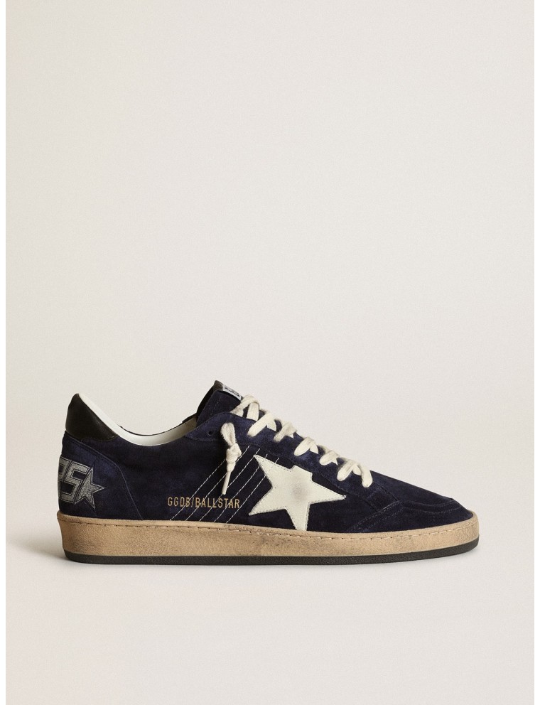 Ball Star Uomo in suede blu scuro con stella in nabuk bianco