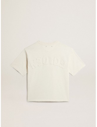 T-shirt di colore bianco vissuto con logo reverse sul retro - Jersey Capsule