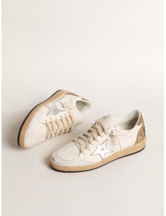 Ball Star con stella in pelle laminata e talloncino in glitter