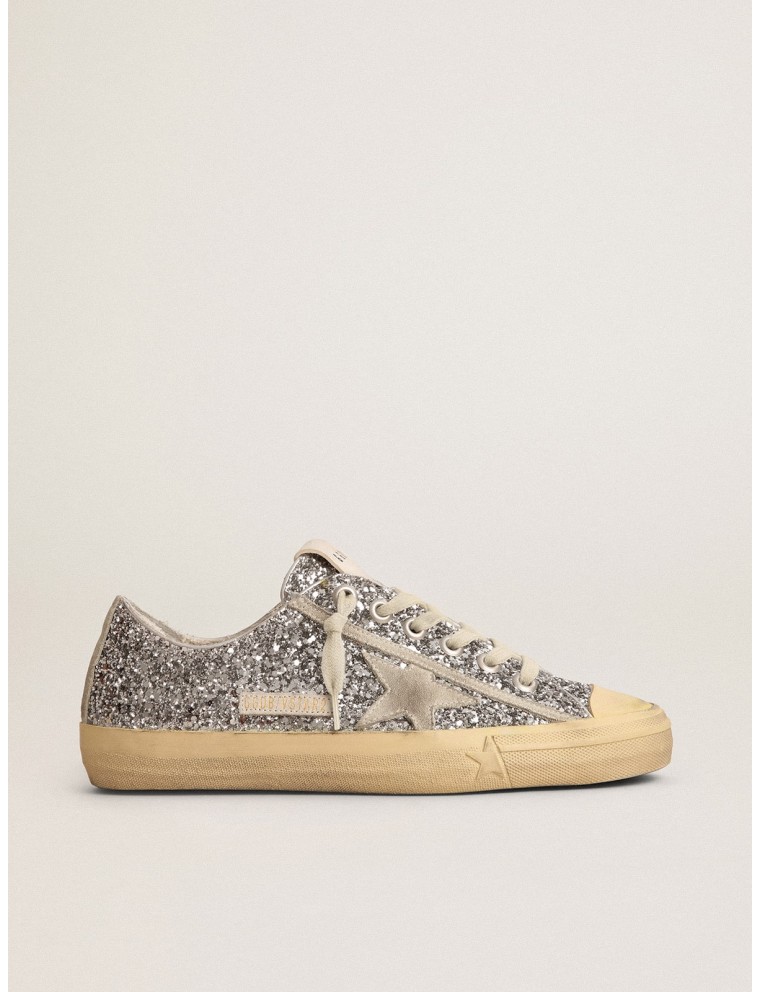 V-Star Donna LTD in glitter argento con stella in suede color ghiaccio