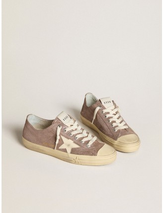 V-Star in suede laminato marrone chiaro con stella in pelle crema