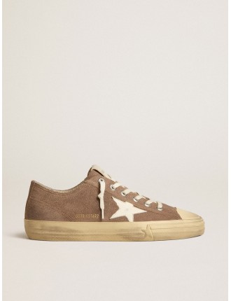 V-Star in suede tortora con stella in nappa bianca