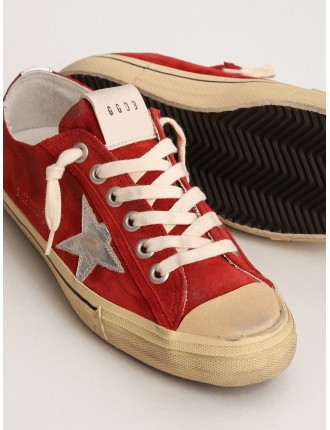 V-Star Uomo LTD in suede rosso scuro con stella e talloncino argento