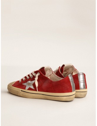 V-Star Uomo LTD in suede rosso scuro con stella e talloncino argento