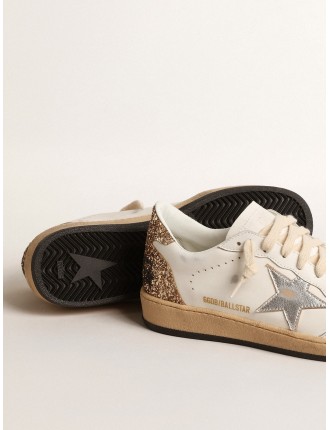 Ball Star con stella in pelle laminata e talloncino in glitter