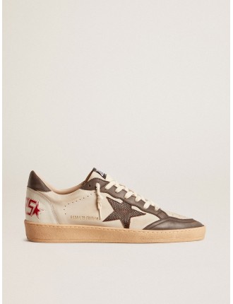 Ball Star Uomo LTD in nappa con stella marrone e talloncino in pelle grigia