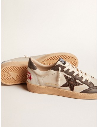 Ball Star Uomo LTD in nappa con stella marrone e talloncino in pelle grigia