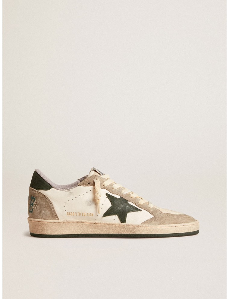 Ball Star Uomo LTD in nappa con stella verde e inserti in suede tortora