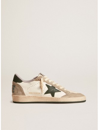 Ball Star Uomo LTD in nappa con stella verde e inserti in suede tortora