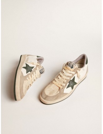 Ball Star Uomo LTD in nappa con stella verde e inserti in suede tortora