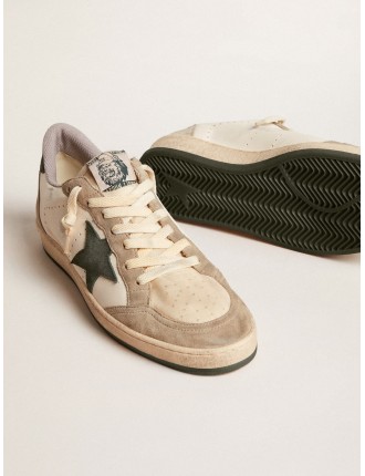 Ball Star Uomo LTD in nappa con stella verde e inserti in suede tortora