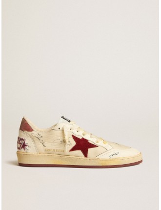 Ball Star Uomo LTD in nylon con stella in suede melograno e talloncino in pelle