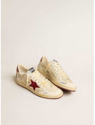 Ball Star Uomo LTD in nylon con stella in suede melograno e talloncino in pelle