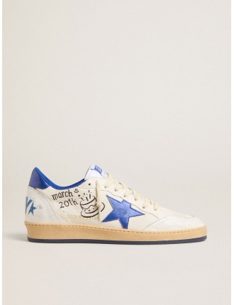 Ball Star Wishes Donna in nappa bianca con stella e talloncino bluette