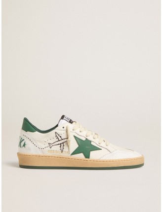 Ball Star Wishes Donna in nappa bianca con stella e talloncino in pelle verde