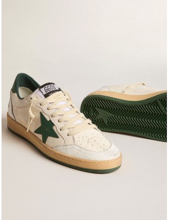 Ball Star Wishes Uomo in nappa bianca con stella e talloncino in pelle verde