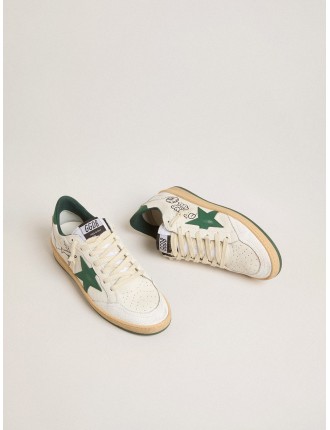 Ball Star Wishes Uomo in nappa bianca con stella e talloncino in pelle verde