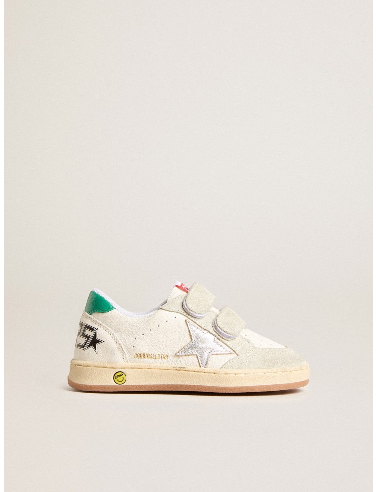 Ball Star Young con stella argento e talloncino in suede verde