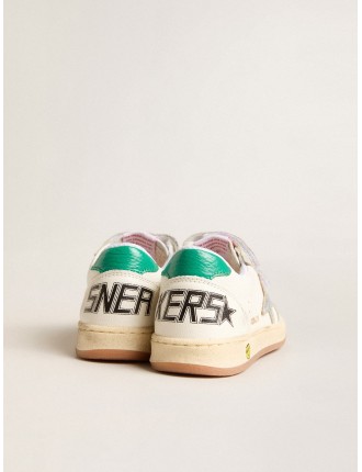 Ball Star Young con stella argento e talloncino in suede verde