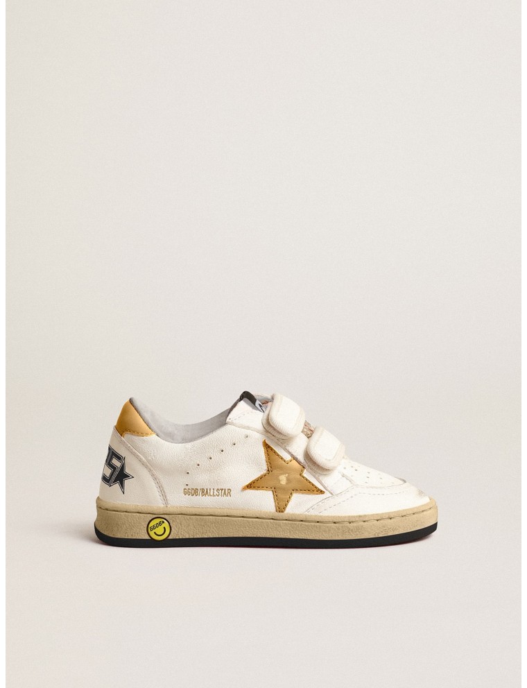 Ball Star Young con stella e talloncino in pelle laminata oro