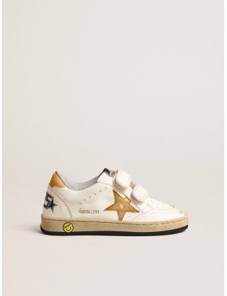 Ball Star Young con stella e talloncino in pelle laminata oro