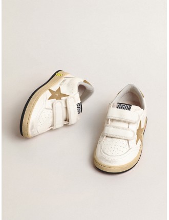 Ball Star Young con stella e talloncino in pelle laminata oro