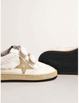 Ball Star Young con stella e talloncino in pelle laminata oro