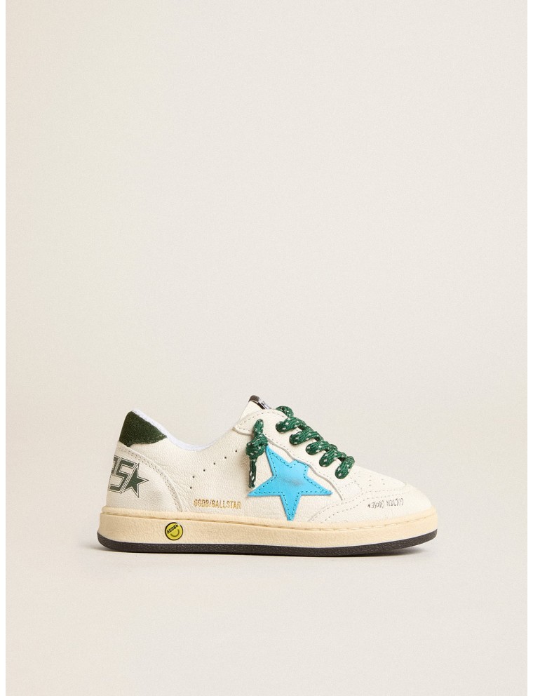 Ball Star Young con stella turchese e talloncino in suede verde