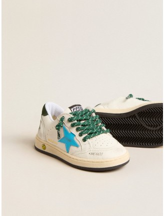 Ball Star Young con stella turchese e talloncino in suede verde