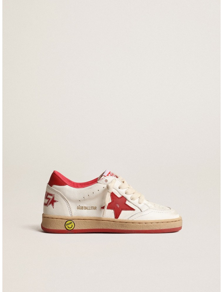 Ball Star Young in nappa con stella e talloncino in pelle rossa