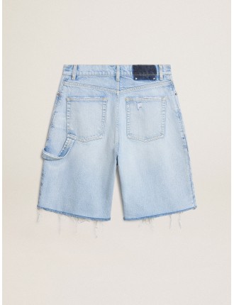 Bermuda da donna in denim effetto lived-in