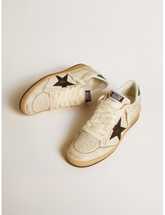 Ball Star Donna con stella in pelle nera e talloncino in pelle verde