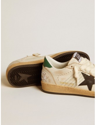 Ball Star Donna con stella in pelle nera e talloncino in pelle verde